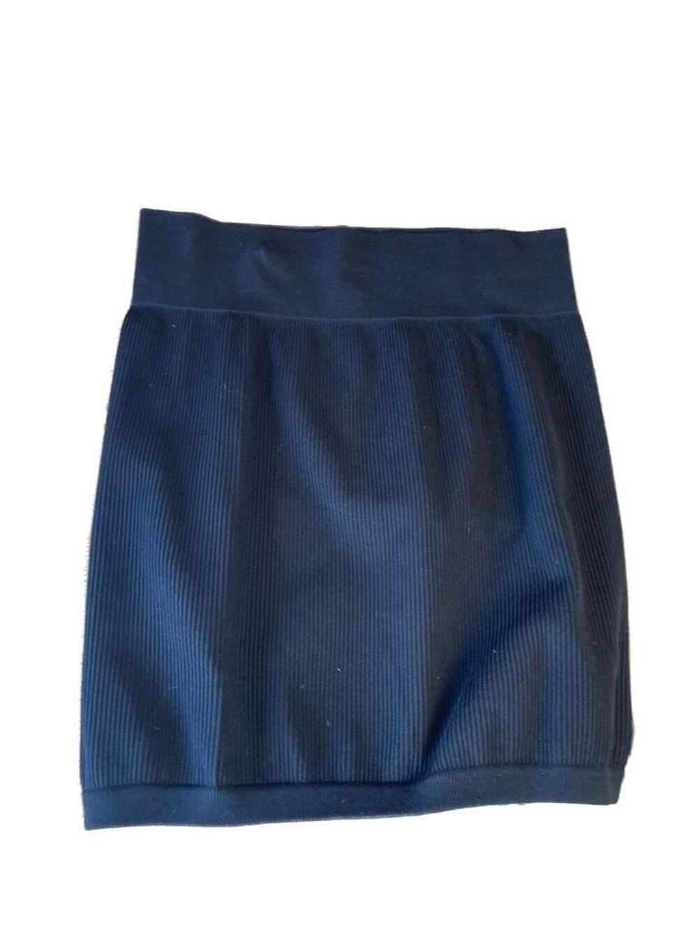 OQQ Seamless Ribbed High Waisted Mini Skirt - Black